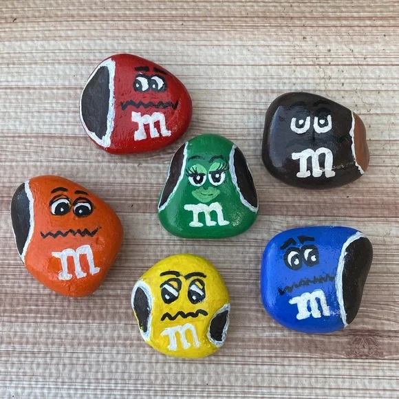Colorful M&M's Painted Stones Set - Picture 3 of 10